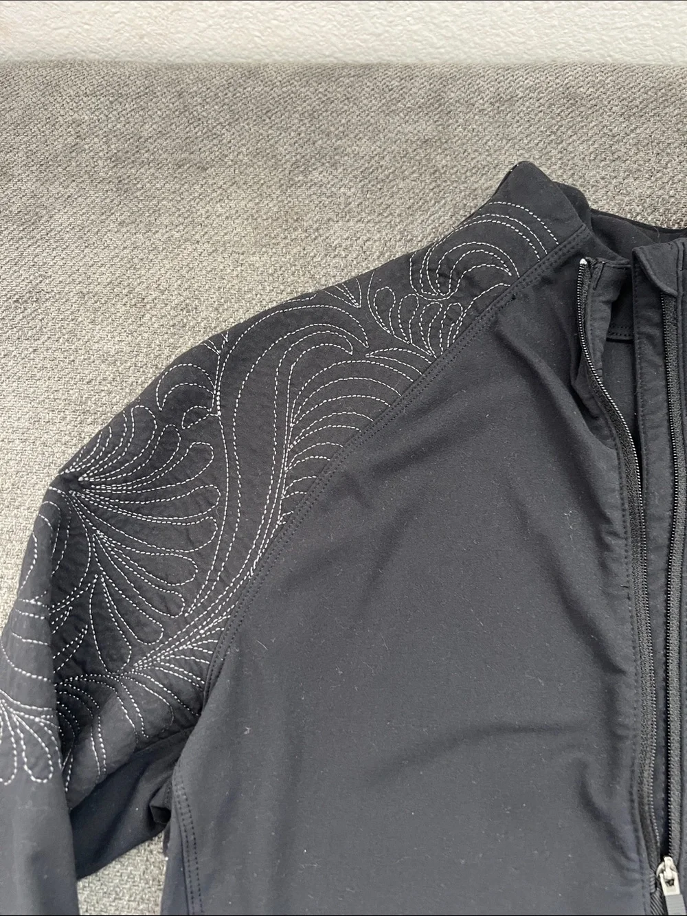 lululemon athletica Black Half-Zip Varsity Jacket